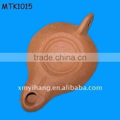 antique Roman clay oil lamp indoor use
