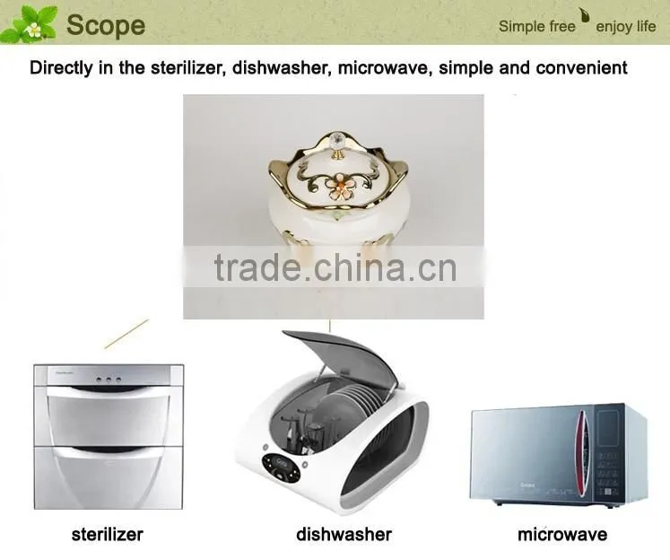 Wholesale High Quality golden ashtrey, porcelain astray with lid