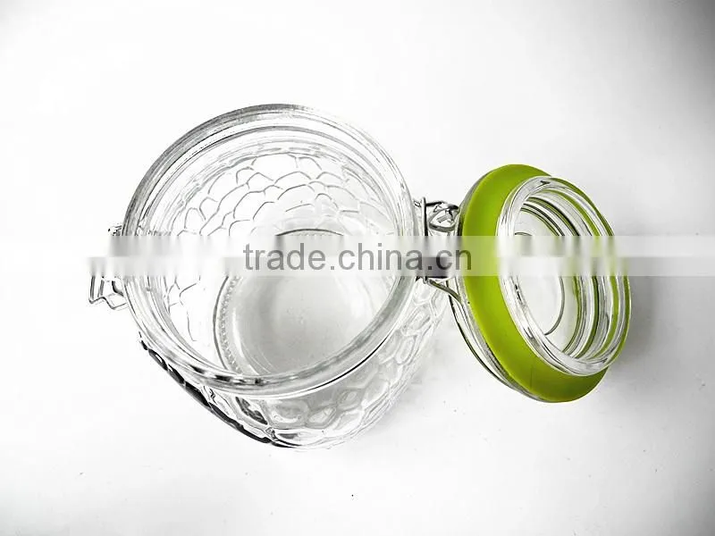blackboard design clamp top lid glass jar with multi colored gaskets