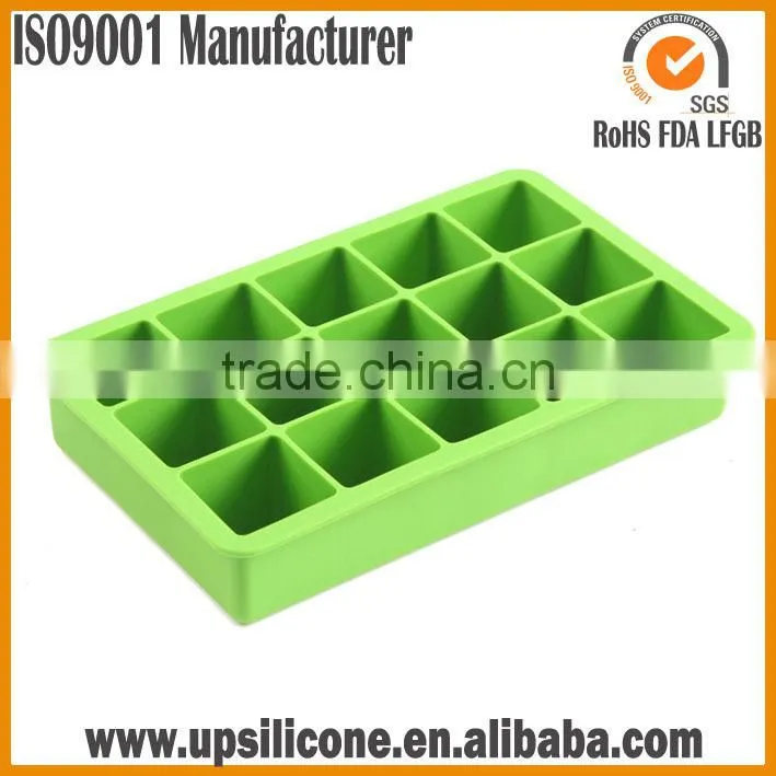 BPA Free Square Shaped large 15 cubes silicone ice tray