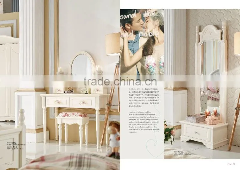MJ651# Trendy White Painted Children bedroom wood furniture