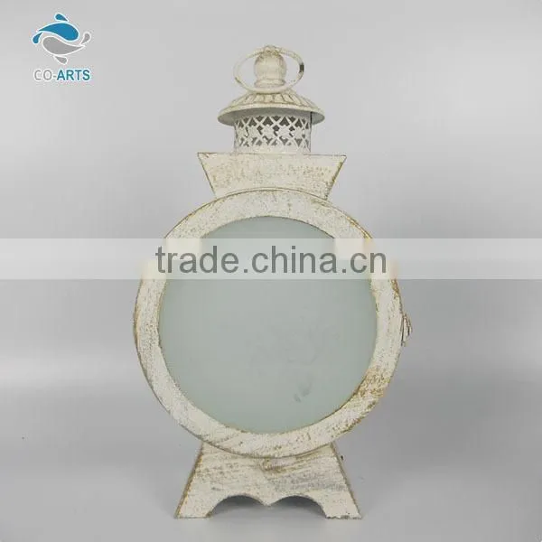 Unique design white stainless steel antique standing lantern