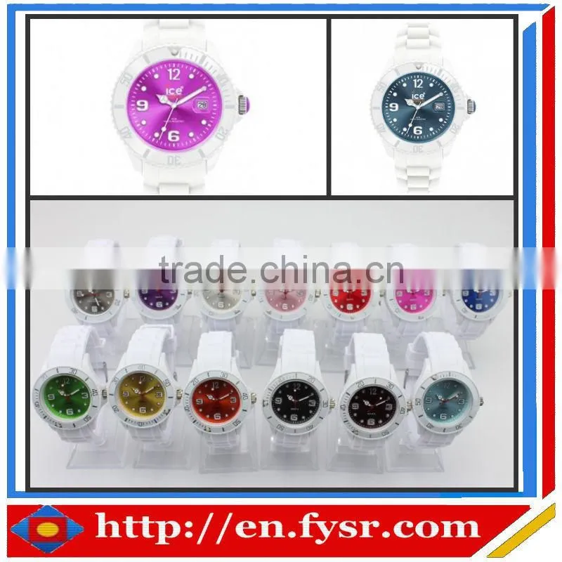 2013 new hot sales ladies silicon watch with date, colorful fashion silicone watch