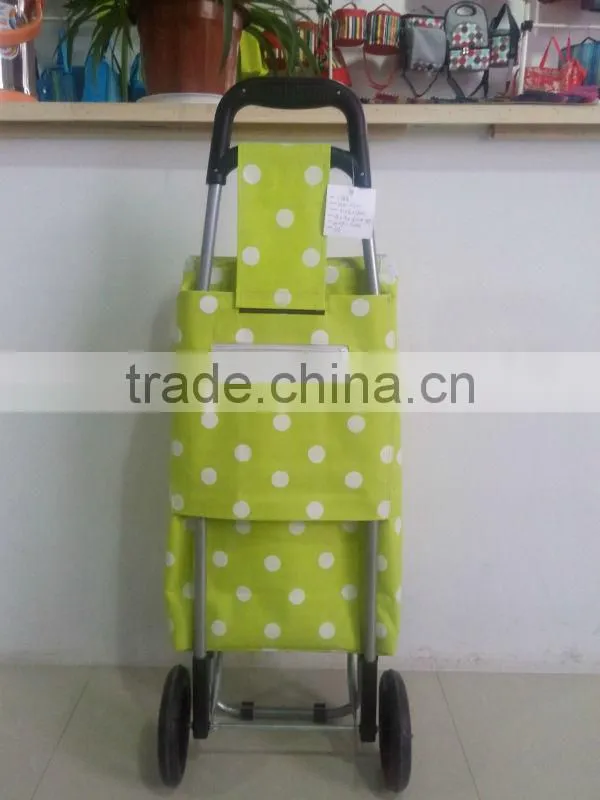 Shopping Trolley Handy Polyester Bag Brown Grocery Wheeled Storage Grocery Cart