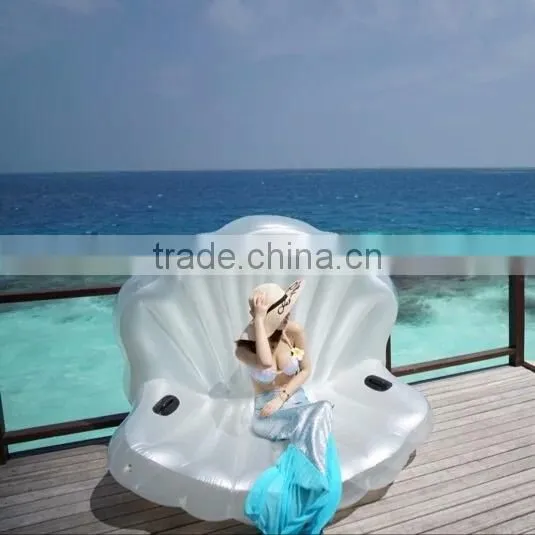 Customized Photography props mermaid SEA SHELL SOFA Inflatable Floating Lounge Chair shell scallops row of floating chairs