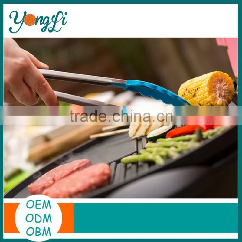 Food Grade Silicone BBQ Tongs,Silicone Food Tongs With Rubber Coated