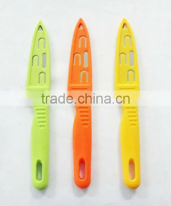 high quality stainless steel colorful handle paring knife with PP sheath