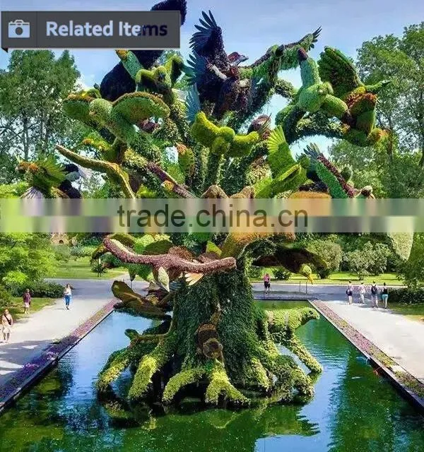 Artificial plastic grass animal topiary landscaping ornament for graden decoration