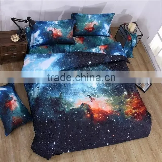 Stunning Multi color galaxy theme Hd digital 3d bed linen set