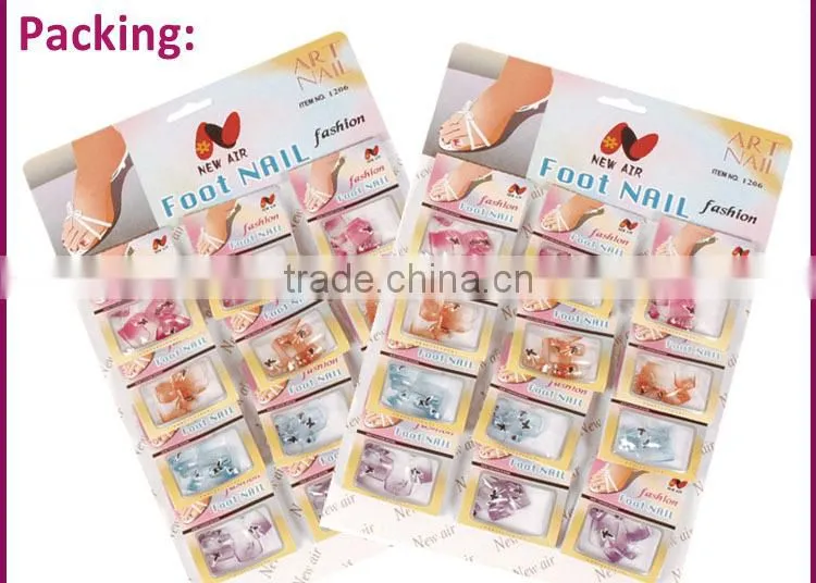 Jeweled fashion print toe False Art Nails Tips on sale