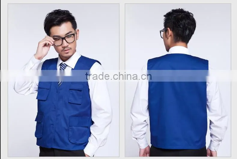 multi pocket work vest men's workwear, work multi pockets men vest cotton