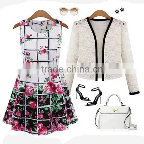 Hot fashion OEM elegant floral women dresses/ short evening party dress/casual dress