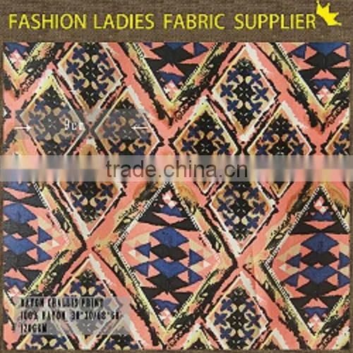 Rayon digital printing fabric made in china100% printed viscose woven fabric fashion lady garment fabric