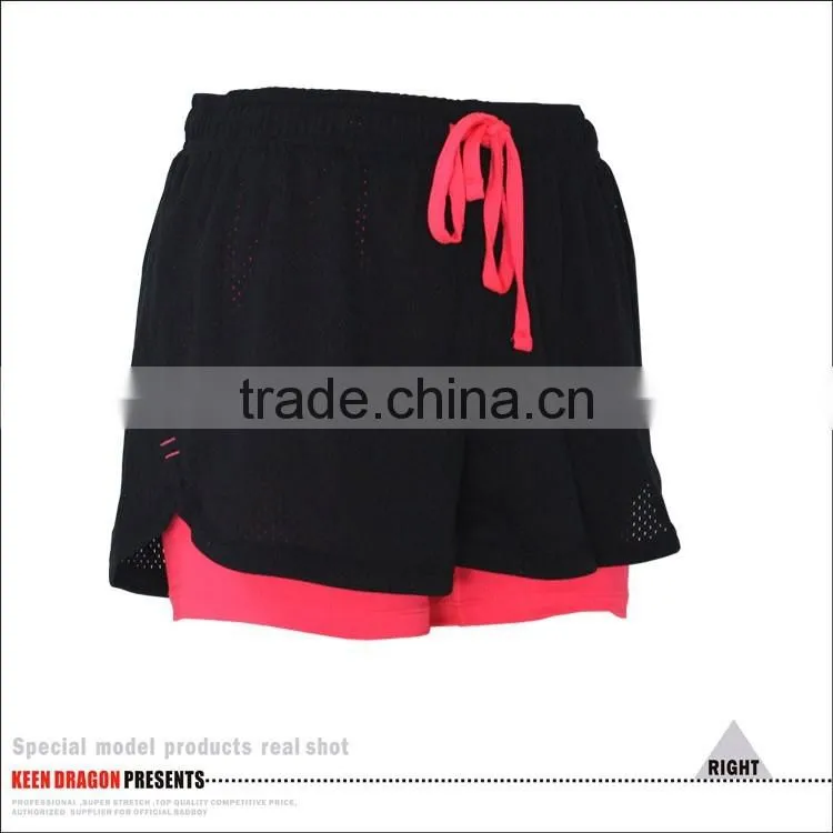 2016 New Style Double Layer Blank Yoga Pants Running shorts