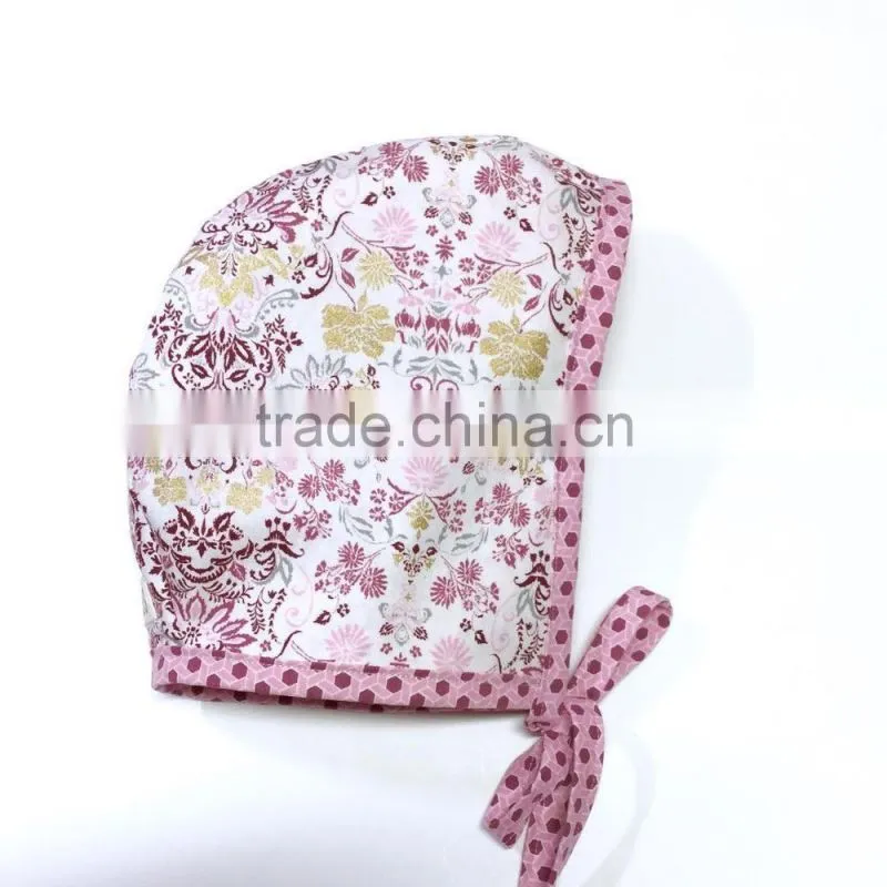 Reversible Baby Bonnet Flower Plain Pattern Lace Fanric Spring Baby Hat