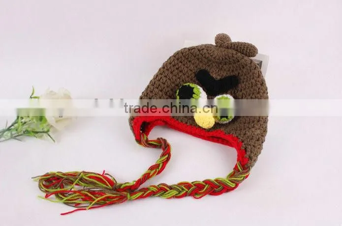 Cute Bird Handmade Baby Crochet Hat Fashion Animal Knitting Earflap Hat
