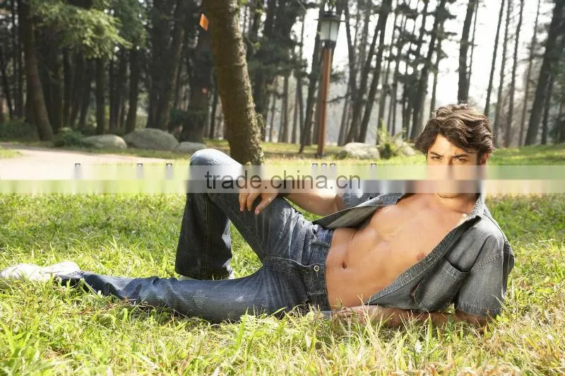 high quality men's denim jeans rips pants