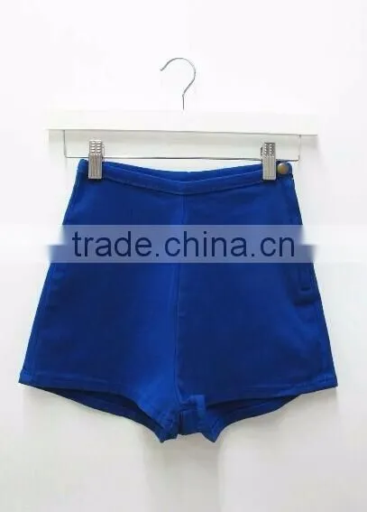Runwaylover Europe Style 2017 Ladies Fashion 100% Cotton High Waist Shorts With Side Zipper