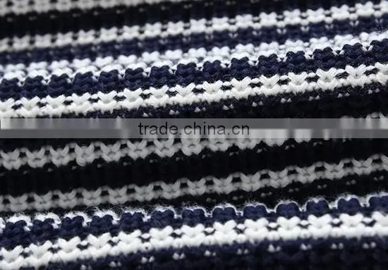 The long sleeve dark blue/white stripes design knitting pullover casual men knitted sweater