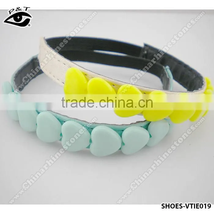 6 Colors Heart Design Not-slip lace Elastic Shoe Straps Decorative shoe strap