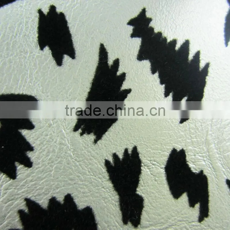 High quality flocking PU leather for sofa