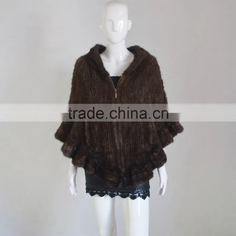 SJ467 2017 Newest Winter High Quality Cape Cape Mink Fur Coat Poncho for Women