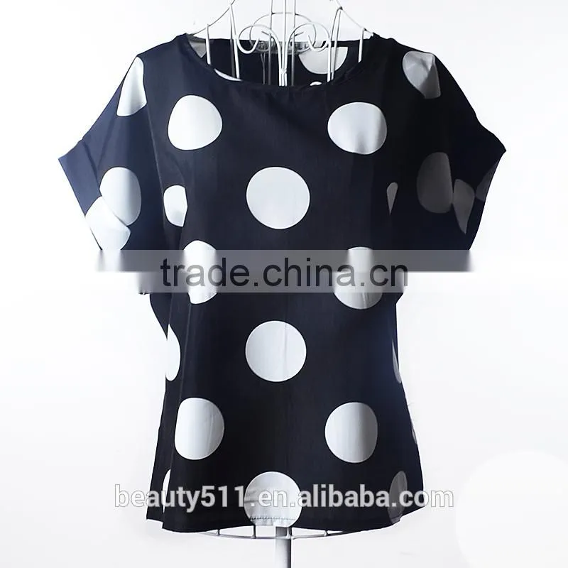 Short sleeved large print chiffon jacket shirt SD103