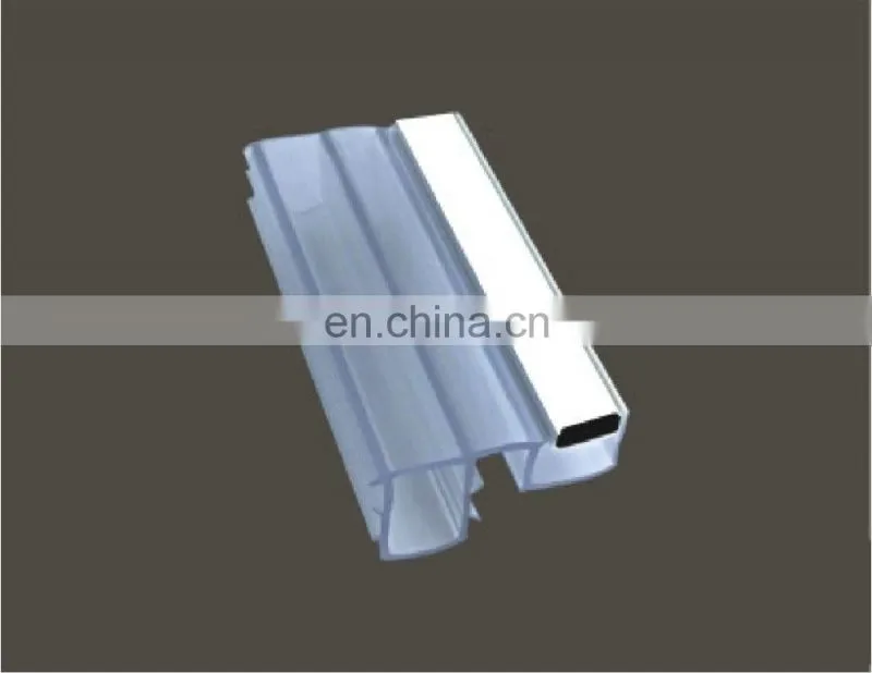 PVC magnetic shower door seal strip for 180 degree malposition glass doors