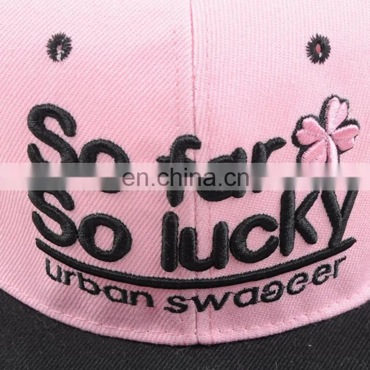 TOROS pink and black blank letters polyester embroidered baseball cap