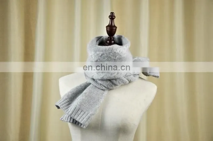 Factory Direct Wool Knitted Scarf Women Fur Pompom Winter Hat And Scarf Set