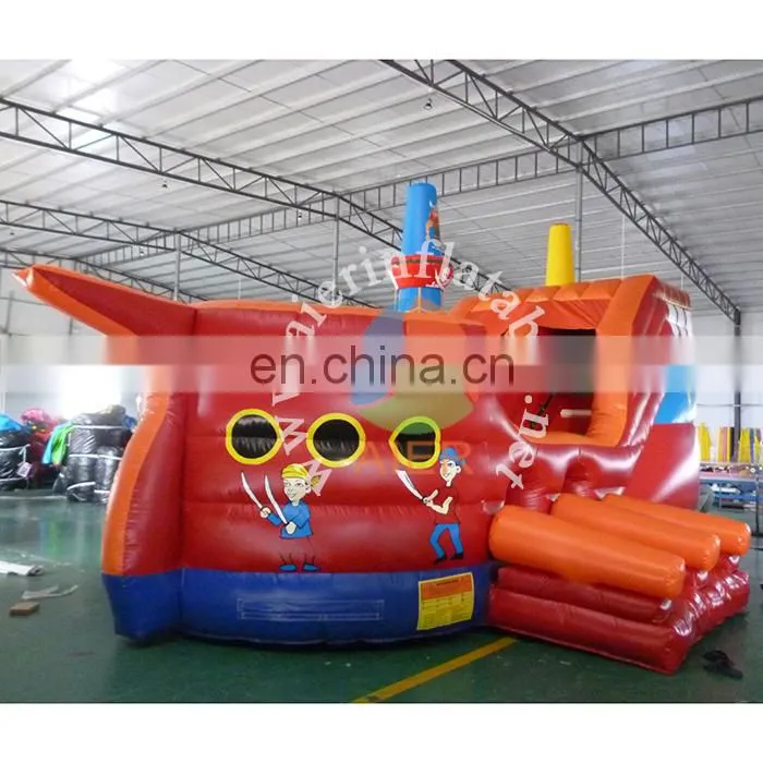 Customized giant inflatable dry slide / pirate ship red inflatable bouncer slide / inflatable stair slide toys