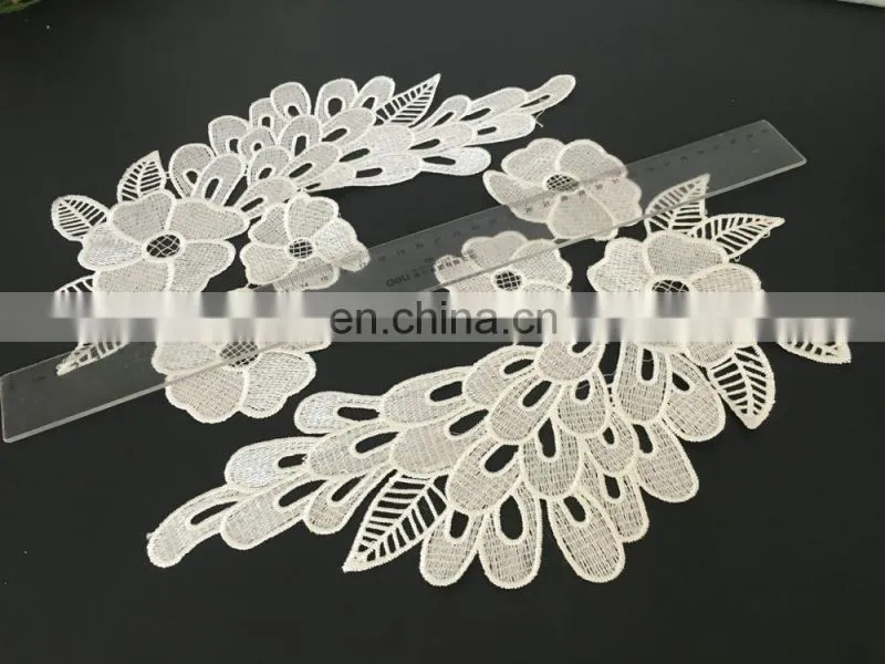 2017hot sale fashion flower lace applique for wedding dress