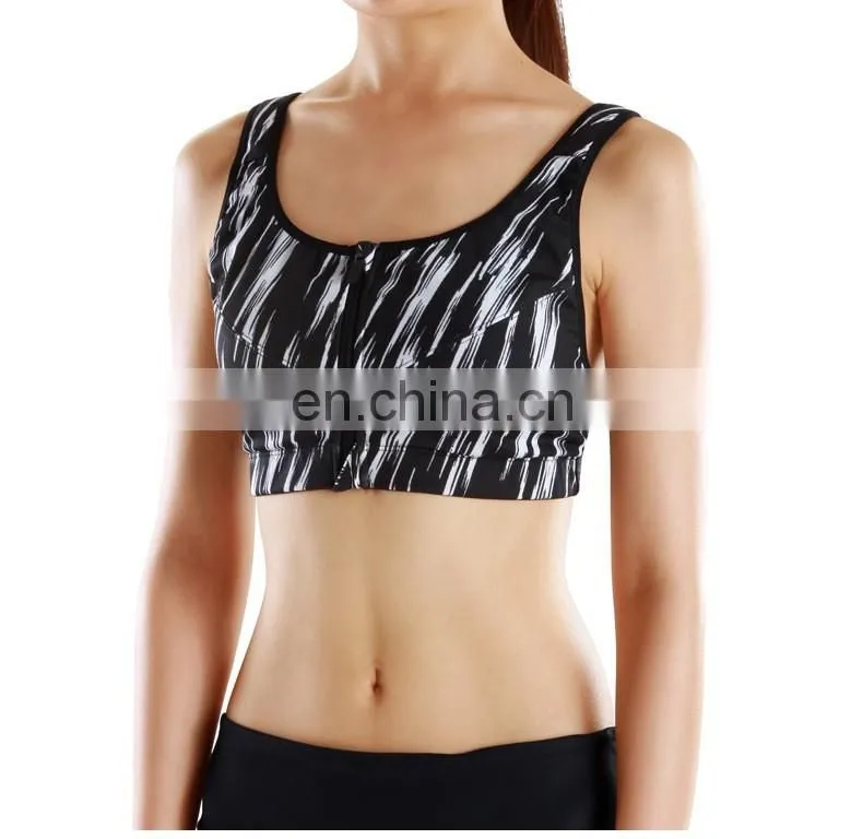 Moisture Wicking Soft Yoga Wear Print Cotton Sports Bra With Band#S150026