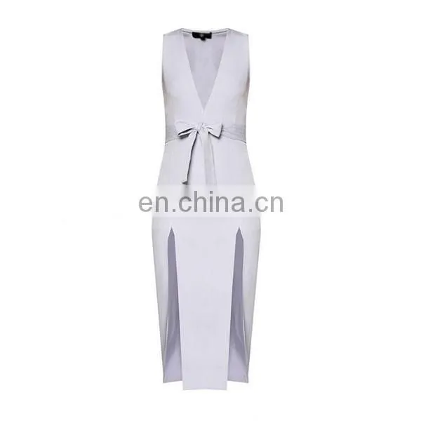 Sexy dress for women fashion design lady high slipt v-neck bodycon dress