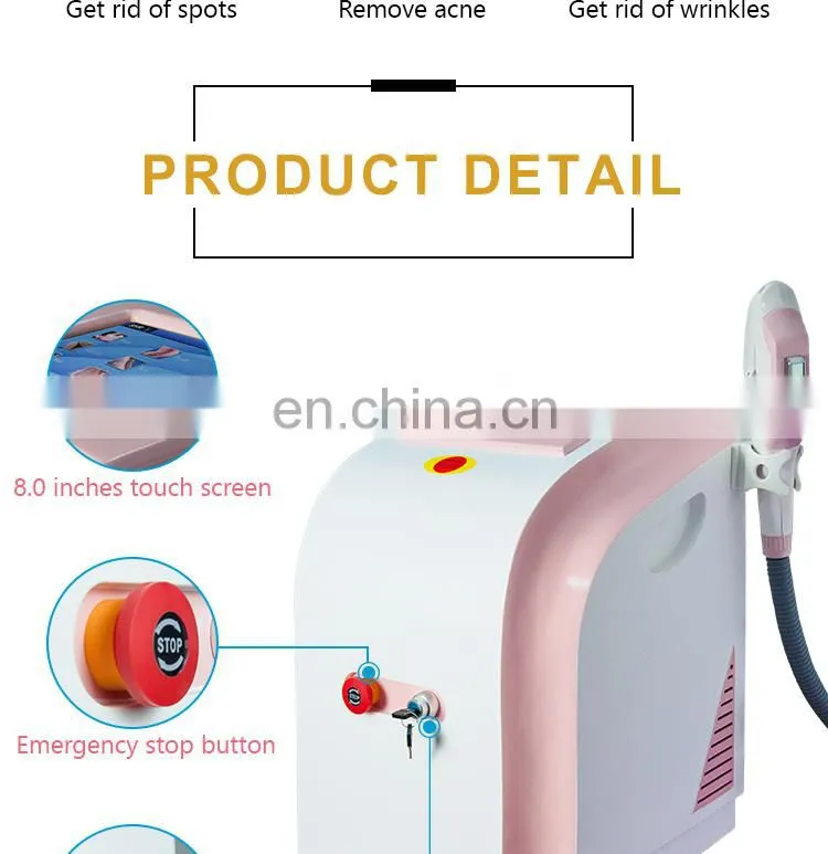 fashion design pink color opt definition depilation hair removal laser machine