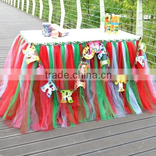 Slumber Party Tutu Tulle Table Skirt Cover Purple SD103