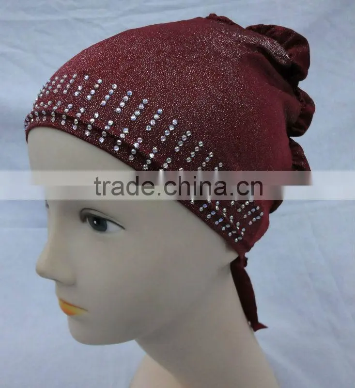 A473 latest fashion turban elastic islamic cap/MUSLIM HIJAB