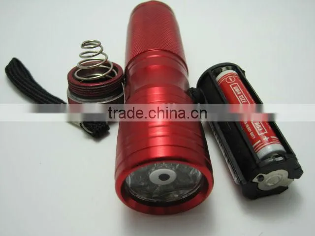 Aluminum mini torch light 8+1 LED