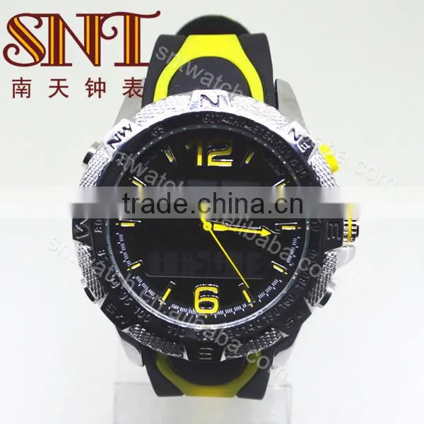 Analog digital watch with Japan PC 21 and LCD double movement watch