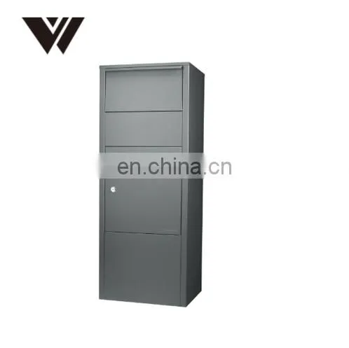 Wall Mounted Smart Parcel Drop Box Dark Grey for Secure Multiple Internet Deliveries of Large Delivery Packets Weatherproof