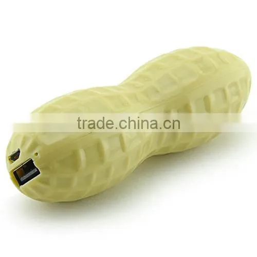 Custom peanut 2600mah power bank mobile battery
