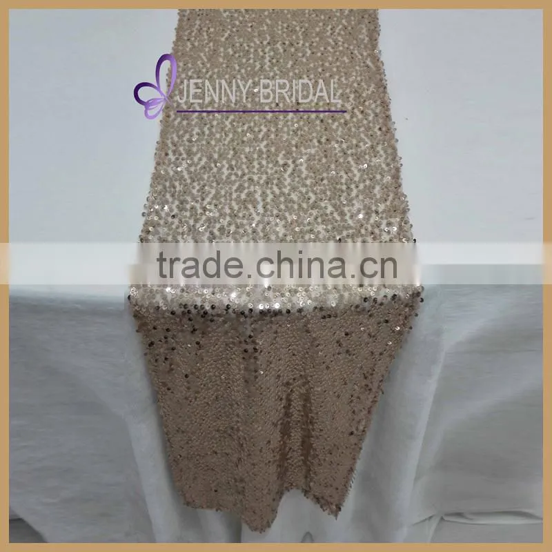 SQN#18 wholesale rose gold beaded sequin table runner