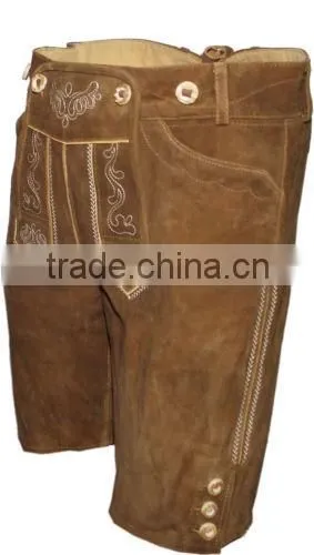 Genuine Suede Bavarian Herren Trachten Lederhose kurz