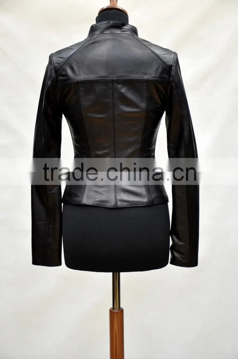 girls genuine lamb skin fancy leather jacket