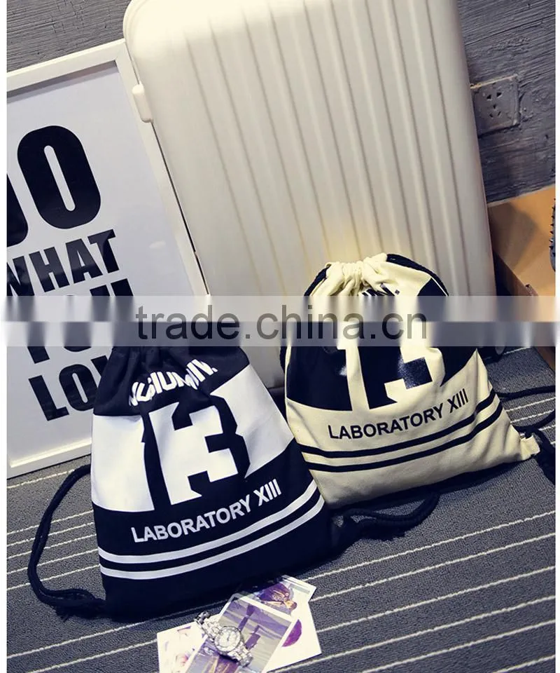 Drawstring cheap draw string canvas backpacks cartoon pattern school backpack