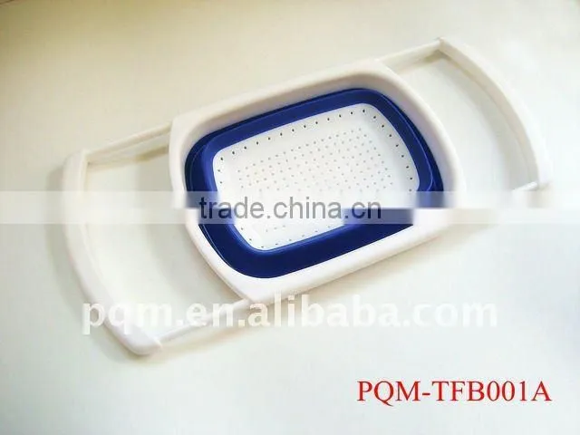 Durability rubber and plastic square collapsible colander 001A
