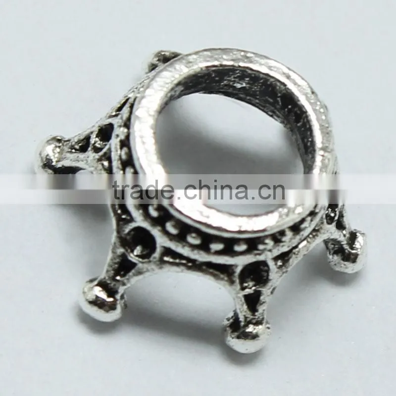 Lead Free Nickle Free Pdora Crown Shape Zinc Alloy Beads for Bracelets and Necklaces