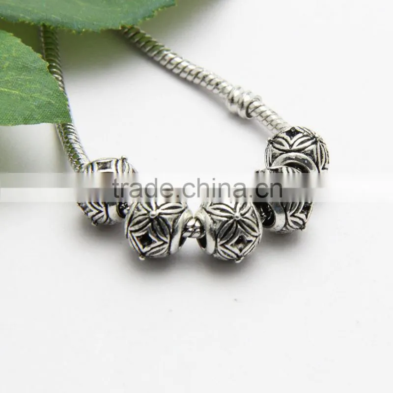 New Style Anti-silver Big Hole Zinc Alloy Loose Beads,Chain Bracelets Accessories