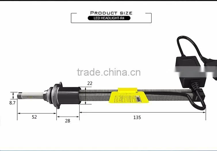 B-deals 12 months Warranty energy saving R4 H4 9005 9006 9012 5202(H16) rocket type car led headlight