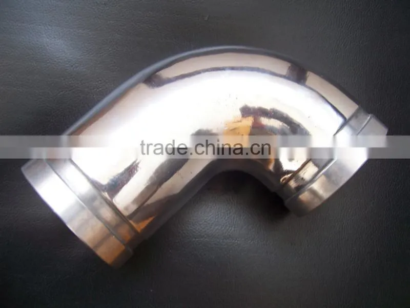 3 inch 90 degree grooved aluminum painted or polished pipe elbow for water truck pipe fittings